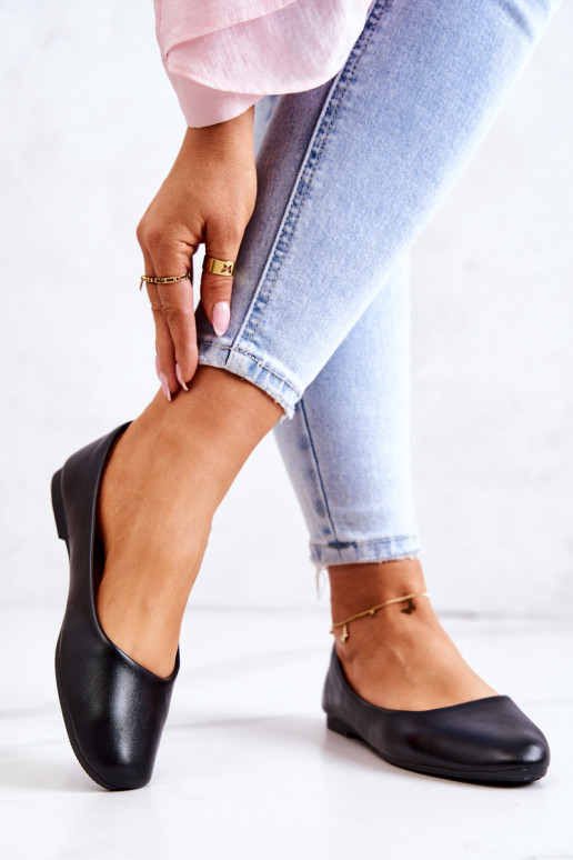 Nahk Klassikalise mudeli Baleriinad mustad Stacee
