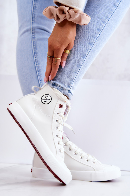 Naiselik vabaajajalatsi Cross Jeans JJ2R4056C valget värvi