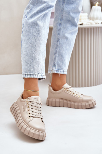 voodriga Sneakers tüüpi jalanõud Naiselik Big Star MM274618 beeži värvi 2