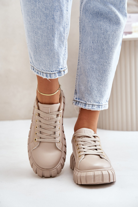 voodriga Sneakers tüüpi jalanõud Naiselik Big Star MM274618 beeži värvi