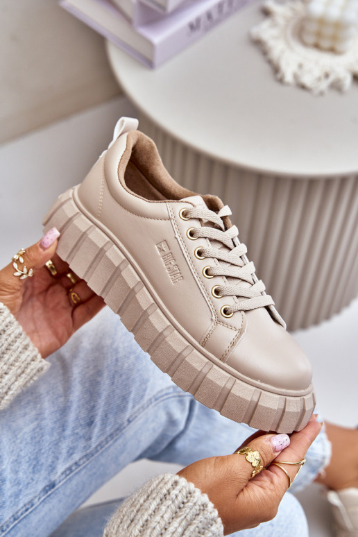 voodriga Sneakers tüüpi jalanõud Naiselik Big Star MM274618 beeži värvi