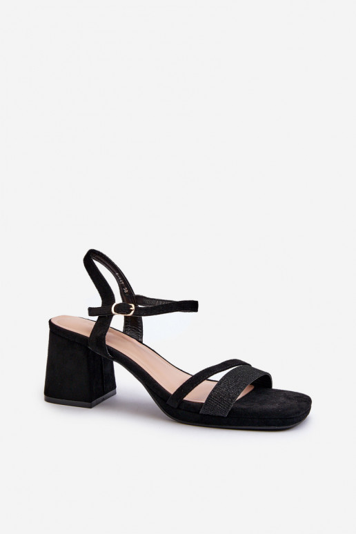 Elegantsed kõrge kontsaga sandaalid mustad Tessata