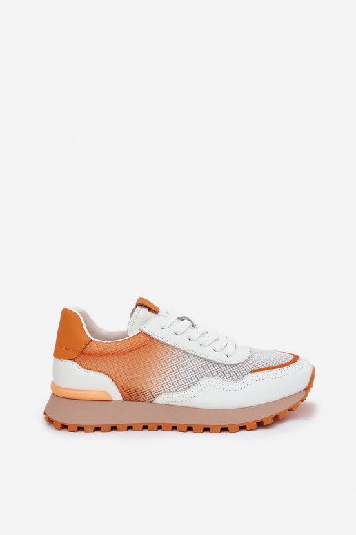 Nahk spordijalatsid võrguga Naiselik Vinceza 66775 oranži värvi