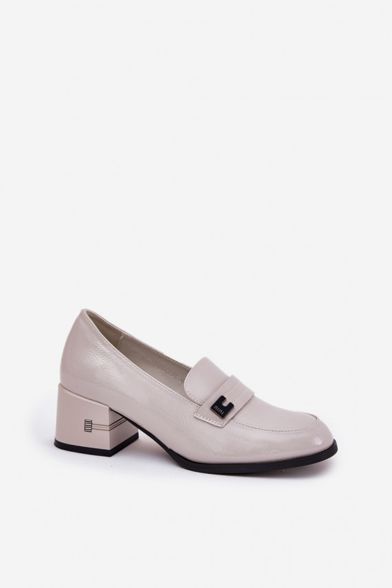 Laque Nahk jalatsid Naiselik kõrge jämeda kontsaga Vinceza 18105 Halli värvi