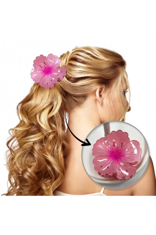 Juuksenõel Barrette XL  HIBISKUS OMBRE roosa 7,5 x 7,5cm SP384