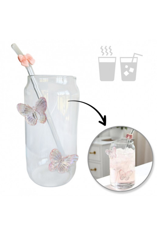 Szklanka wysoka ja słomką, KI roosa 500 ml, 1 tk.- SZK163