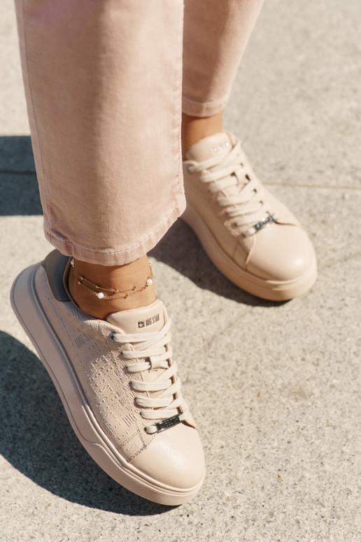 Sneakers tüüpi jalanõud Naiselik eko-nahast Big Star RR274259 beeži värvi