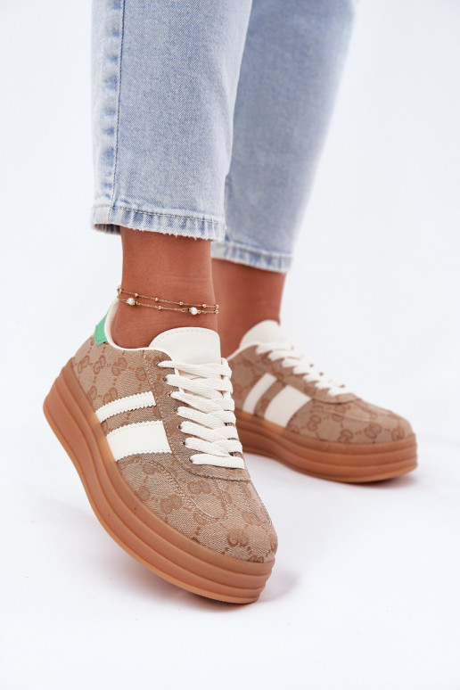 Madal Sneakers tüüpi jalanõud platvormiga Khakivärvi Ovivene