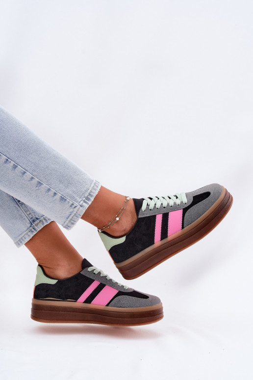 Madal Sneakers tüüpi jalanõud platvormiga mustad Ovivene