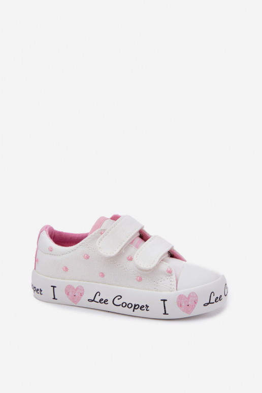vabaaja jalanõud Laste krõpsudega kinnitatav Lee Cooper LCW-25-02-3264K valget värvi