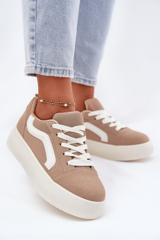 Sneakers tüüpi jalanõud Naiselik platvormiga Khakivärvi Tellnira