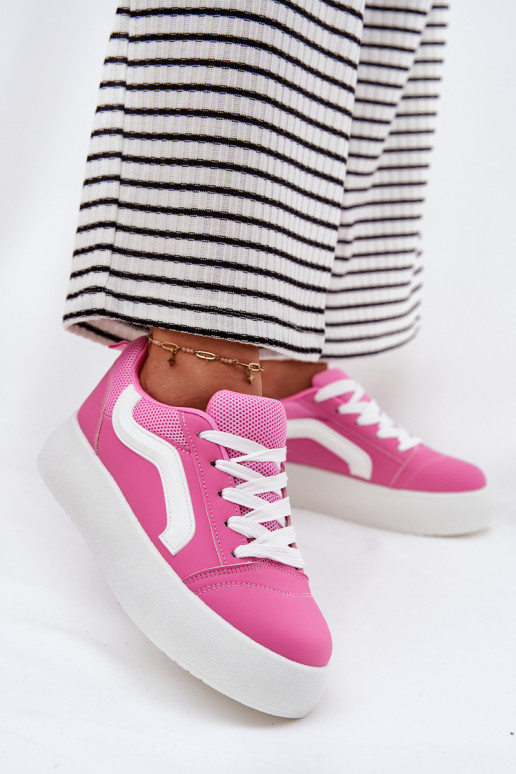 Sneakers tüüpi jalanõud Naiselik platvormiga tumeroosad värvi Tellnira