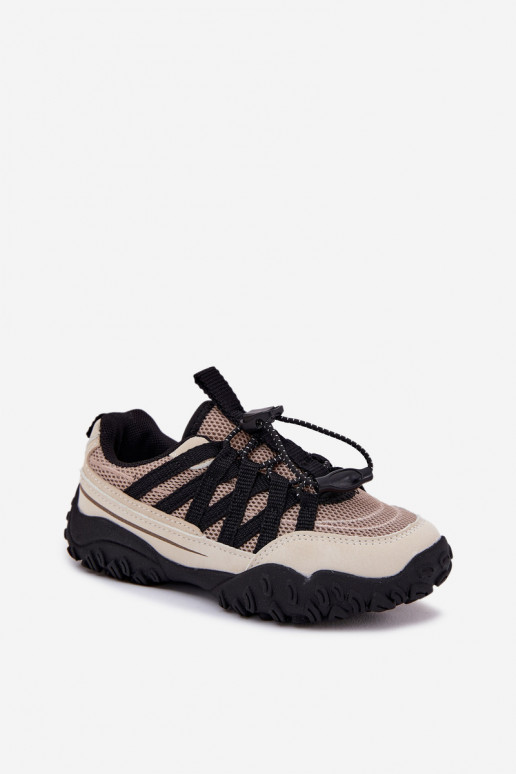 Sneakers tüüpi jalanõud Laste jalanõud nööriga kroogitavad beeži värvi Nanelita