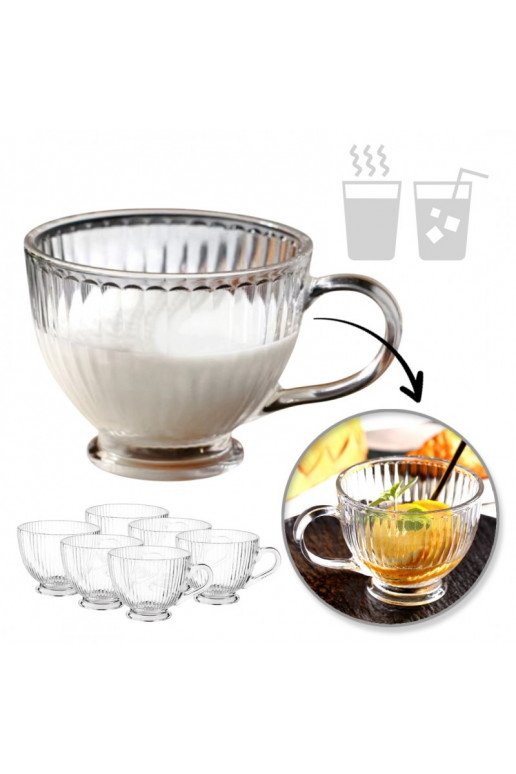 Komplekt 6tk.  filiżanek szklanek ryflowanych ch 430 ml SZK150