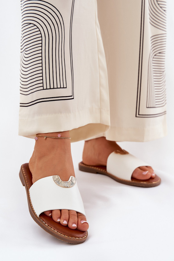 naiste plätud Eko Nahk Kaunistustegai Detalami valget värvi Mevith