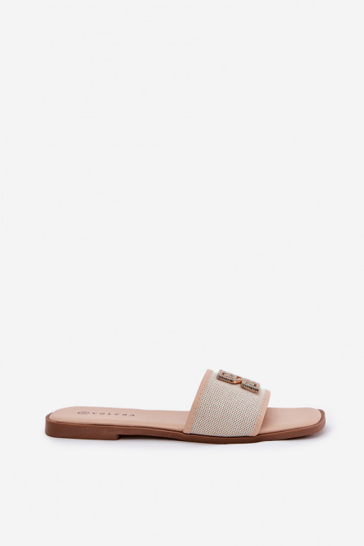 Elegantse stiiliga Moteriškad sussid ornamentidega laiade kontsadega liivakarva Lovehia