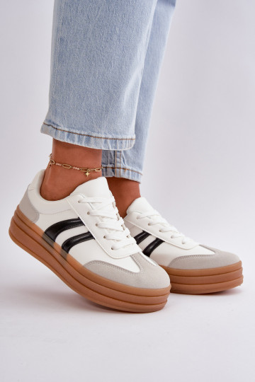 Sneakers tüüpi jalanõud Naiselik platvormiga Valget-Halli värvi Nesonice 2