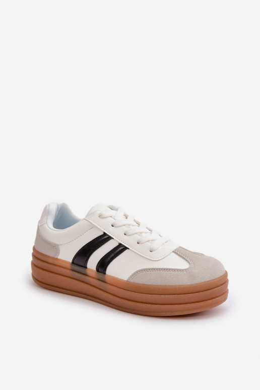 Sneakers tüüpi jalanõud Naiselik platvormiga Valget-Halli värvi Nesonice