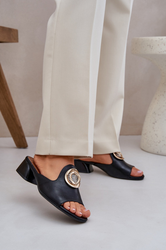 Elegantsed naiste plätud madal konts kaunistustega mustad Feledis