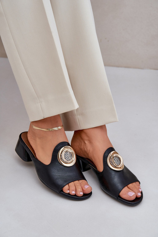 Elegantsed naiste plätud madal konts kaunistustega mustad Feledis