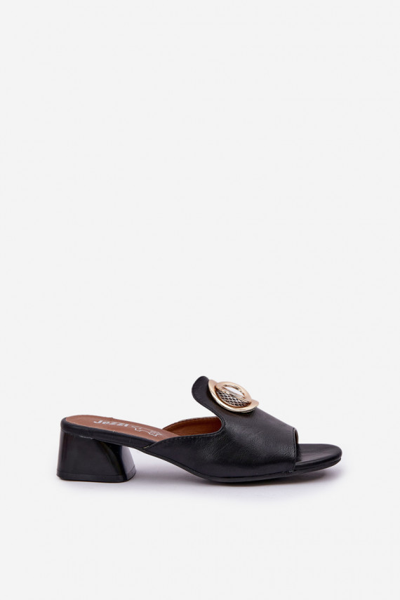 Elegantsed naiste plätud madal konts kaunistustega mustad Feledis