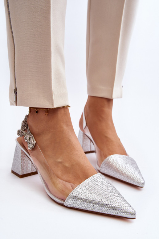 Elegantsed Kingad Terava ninaga jalatsid D&A MR91292-1 Hõbedat värvi