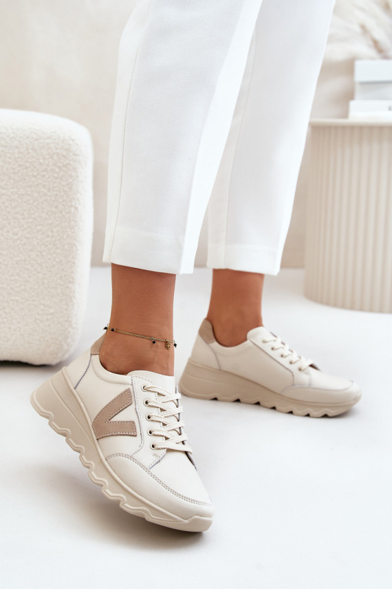 Nahk spordijalatsid Naiselik Vinceza 7918 beeži värvi