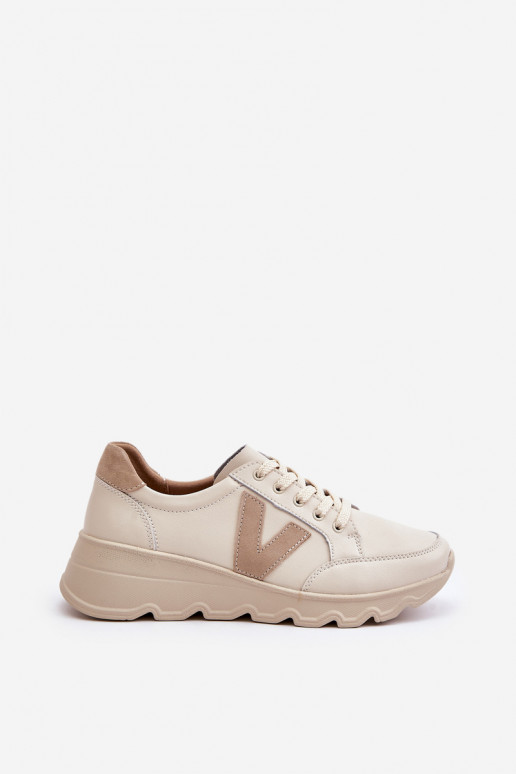 Nahk spordijalatsid Naiselik Vinceza 7918 beeži värvi