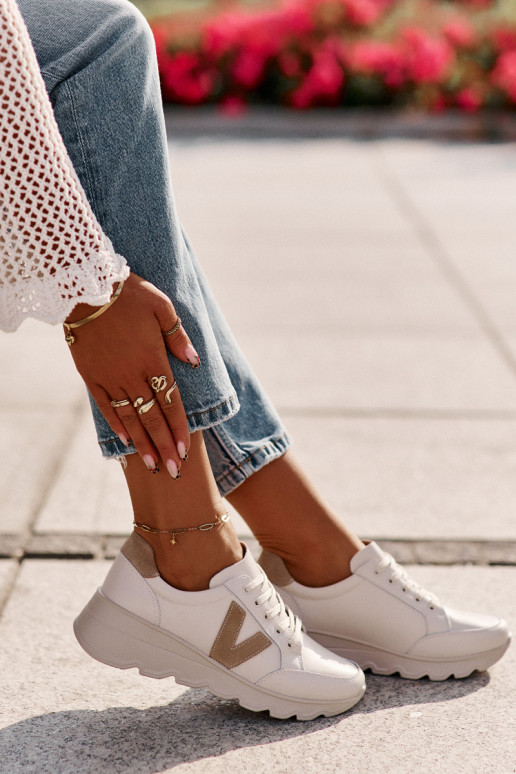 Nahk spordijalatsid Naiselik Vinceza 7918 beeži värvi