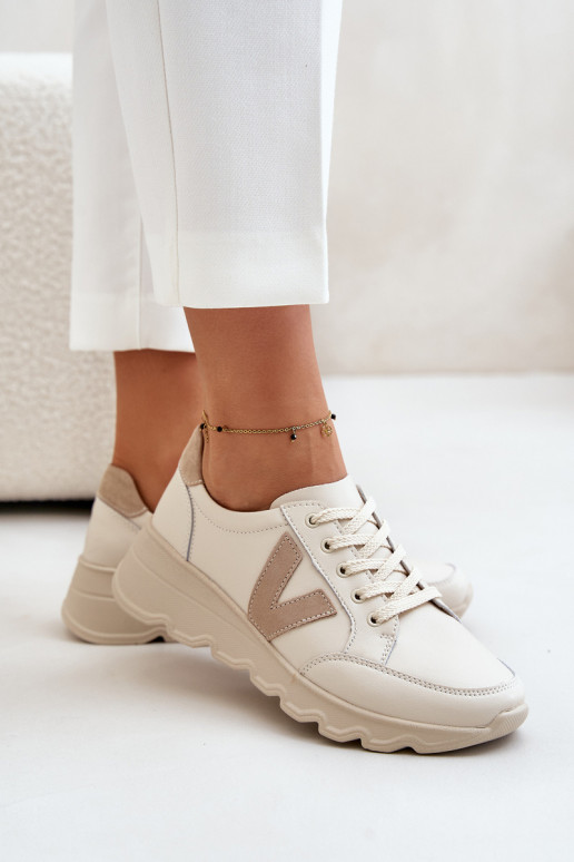 Nahk spordijalatsid Naiselik Vinceza 7918 beeži värvi