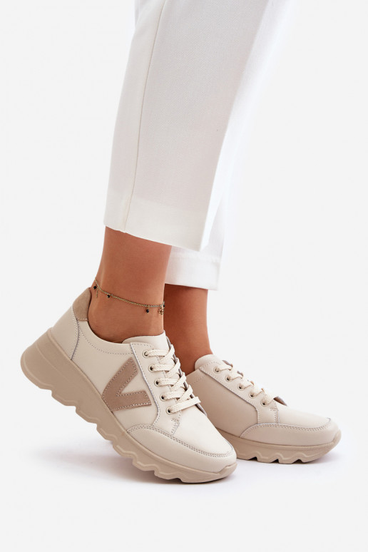 Nahk spordijalatsid Naiselik Vinceza 7918 beeži värvi