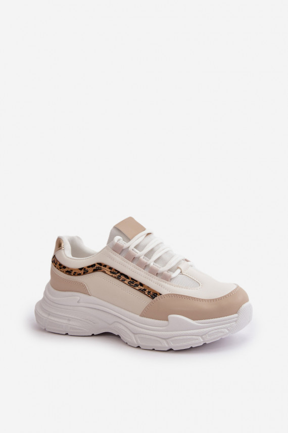 Sneakers tüüpi jalanõud spordijalatsid Pealiste omad Paksu talla peal beeži värvi Lerila