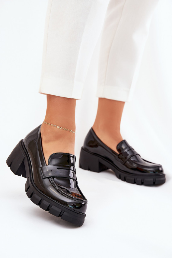 Laque jalatsid Naiselik lai konts mustad Felonith