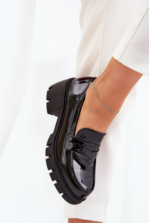 Laque jalatsid Naiselik lai konts mustad Felonith