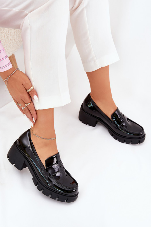 Laque jalatsid Naiselik lai konts mustad Felonith