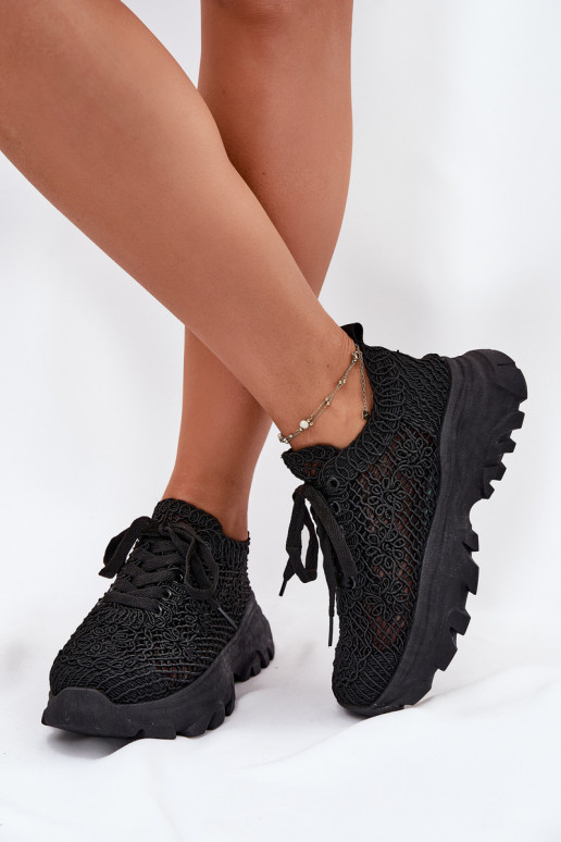 Sneakers tüüpi jalanõud Naiselik Z Szydełkową Cholewką mustad Jelhiris