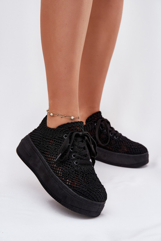 Sneakers tüüpi jalanõud Naiselik platvormiga Z Szydełkową Cholewką mustad Mirietto