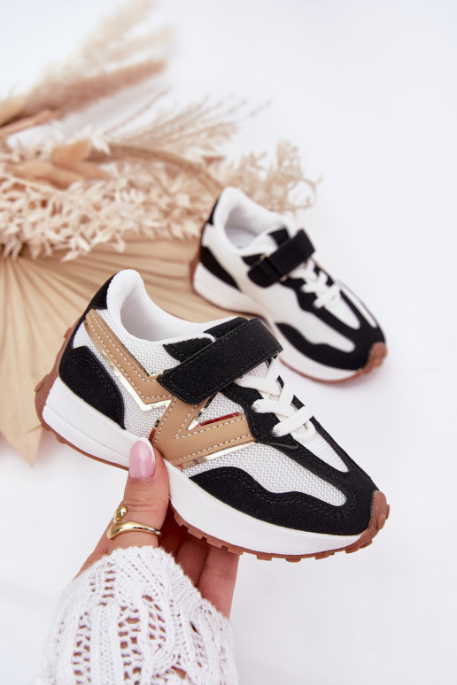 Sneakers tüüpi jalanõud Laste jalanõud krõpsudega kinnitatav Valget-mustad Tezzu