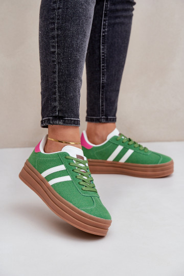 Sneakers tüüpi jalanõud Naiselik platvormiga Rohelist värvi Egelia 2