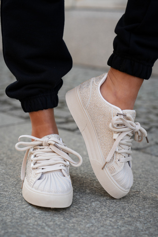 Sneakers tüüpi jalanõud Naiselik Kaunistusega platvormiga beeži värvi Eanneth