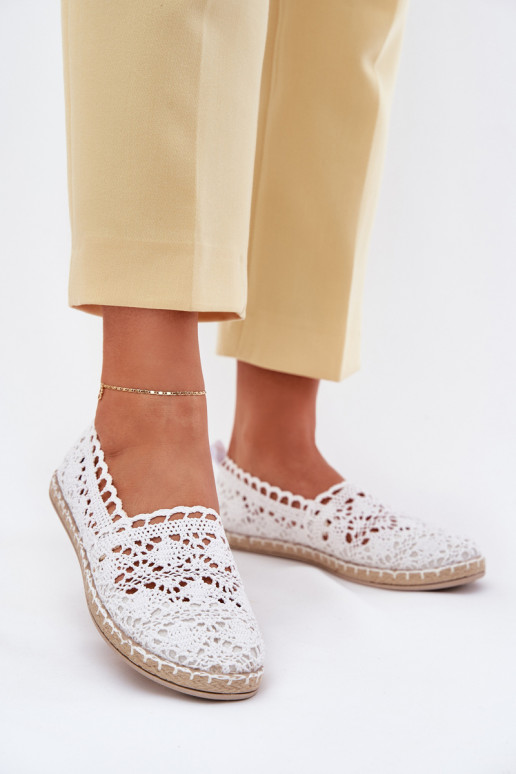 pitsilised espadrillid Naiselik valget värvi Adelira