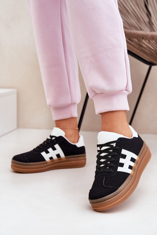 Sneakers tüüpi jalanõud Naiselik platvormiga mustad Syliyana