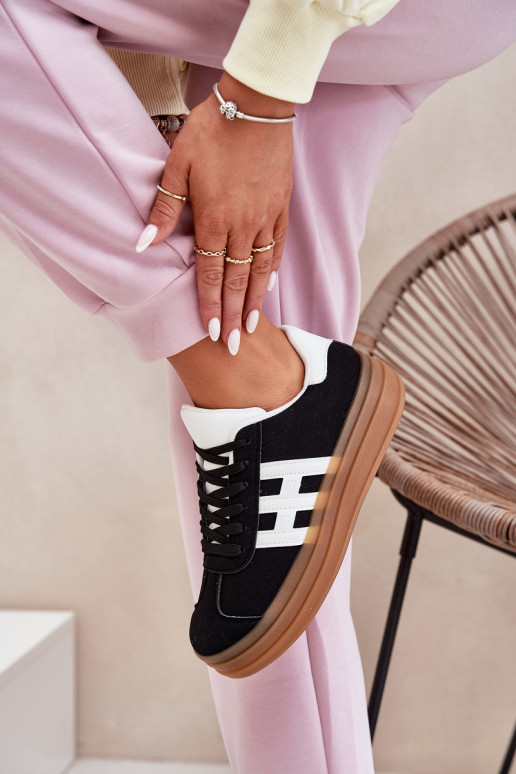 Sneakers tüüpi jalanõud Naiselik platvormiga mustad Syliyana