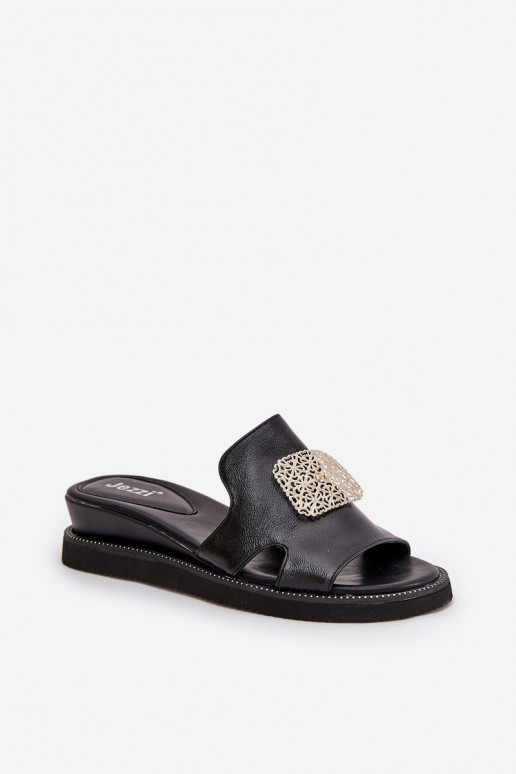 Mustad naiste sussid ornamentidega "Sarela"