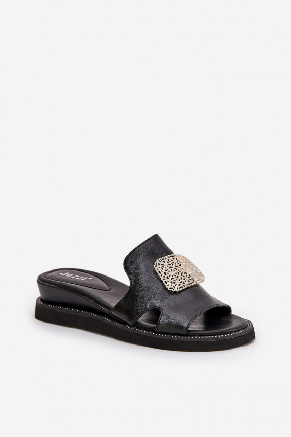 Mustad naiste sussid ornamentidega "Sarela"