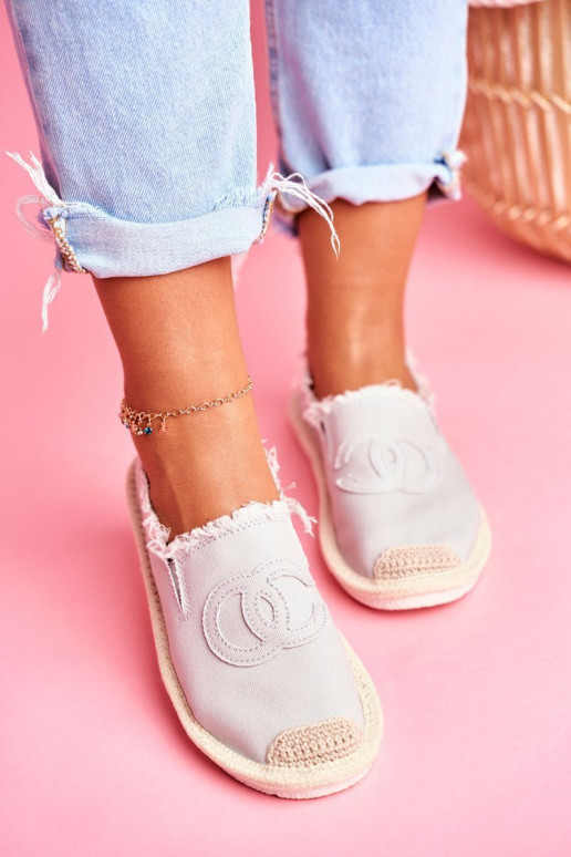 Klassikalise mudeli Naiselik espadrillid Halli värvi Flaure