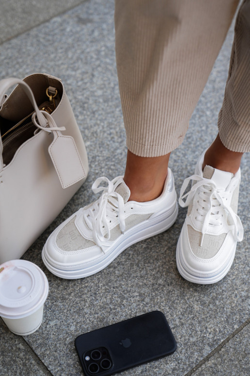 Sneakers tüüpi jalanõud Naiselik mustriga valget värvi Fenarra