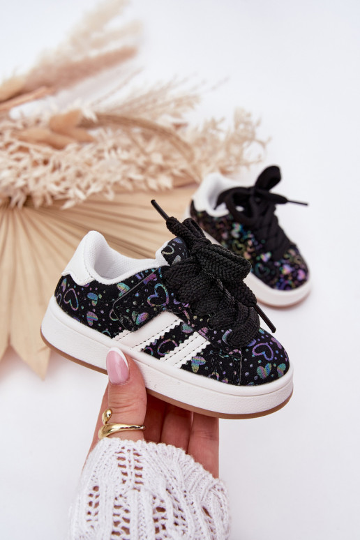 spordijalatsid Sneakers tüüpi jalanõud Laste jalanõud südametega mustad Mirelle