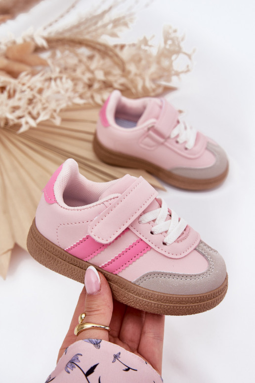 spordijalatsid Sneakers tüüpi jalanõud Laste jalanõud krõpsudega kinnitatav Tumeroosad värvi Adelina