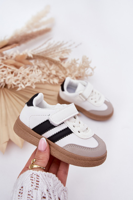 spordijalatsid Sneakers tüüpi jalanõud Laste jalanõud krõpsudega kinnitatav valget värvi Adelina